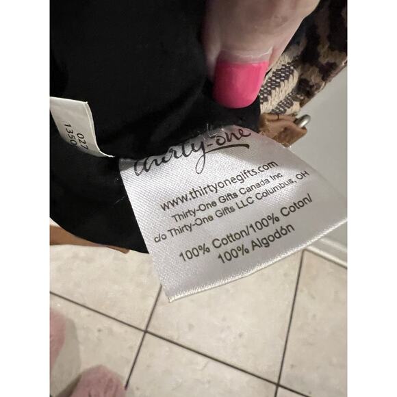 Thirty One Brown Diamond Pattern Retro Metro Hobo Crossbody Bag 14x10x4 - Picture 9 of 10